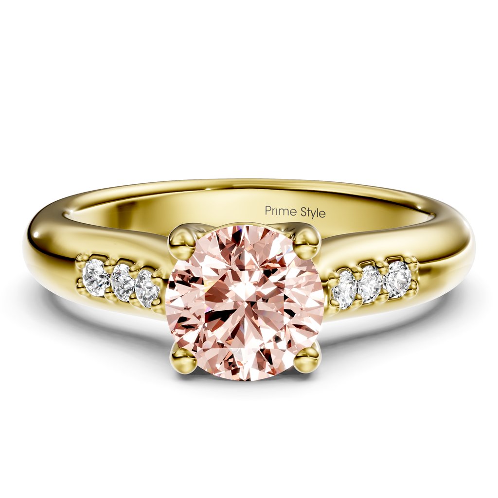 1.10-4.10 CT Round Cut Fancy Pink Diamonds - Engagement Ring