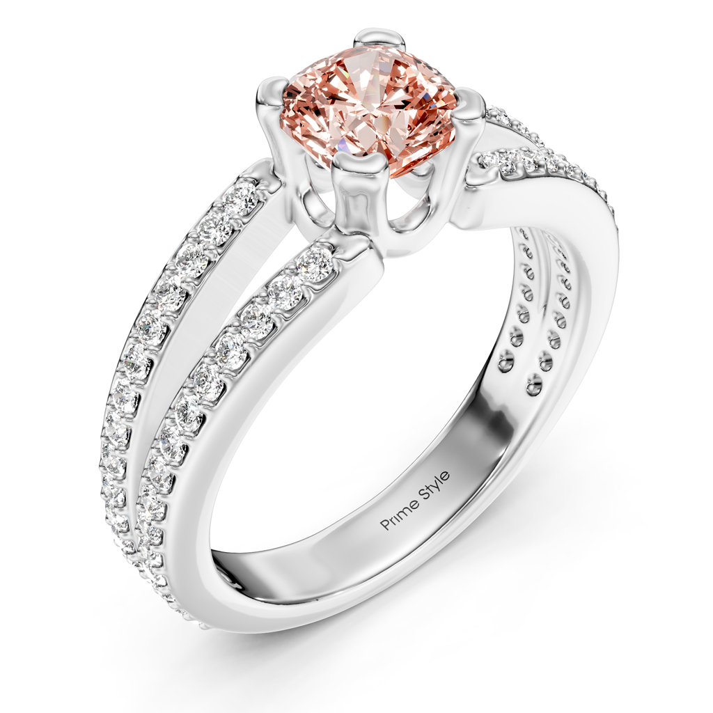 1.50-4.50 CT Cushion &amp; Round Cut Fancy Pink Diamonds - Engagement Ring