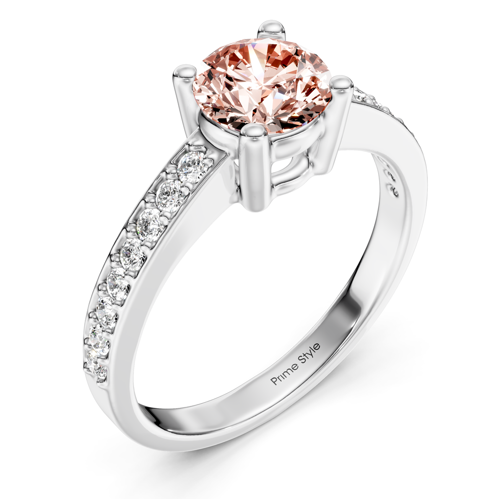 1.25-4.25 CT Round Cut Fancy Pink Diamonds - Engagement Ring