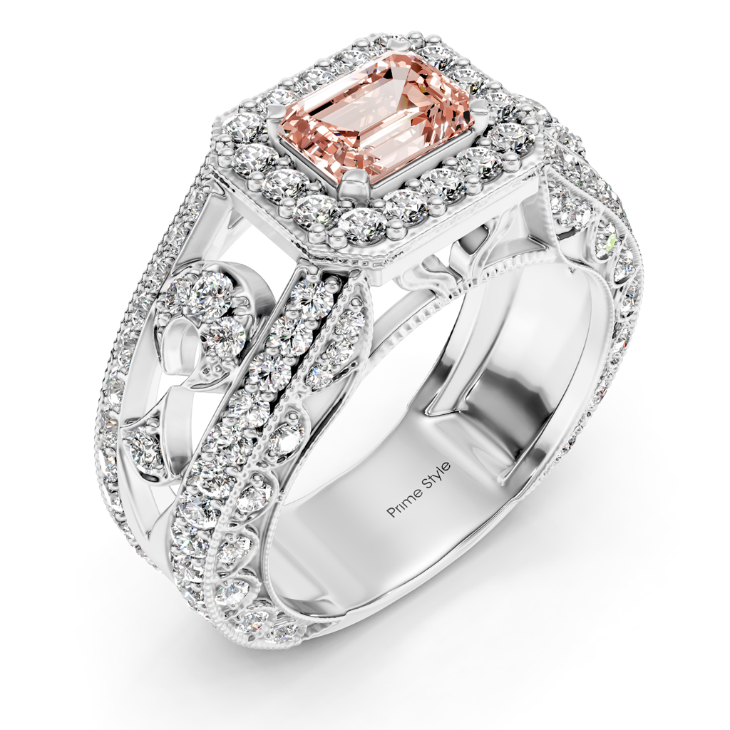 1.95-4.95 CT Emerald &amp; Round Cut Fancy Pink Diamonds - Engagement Ring