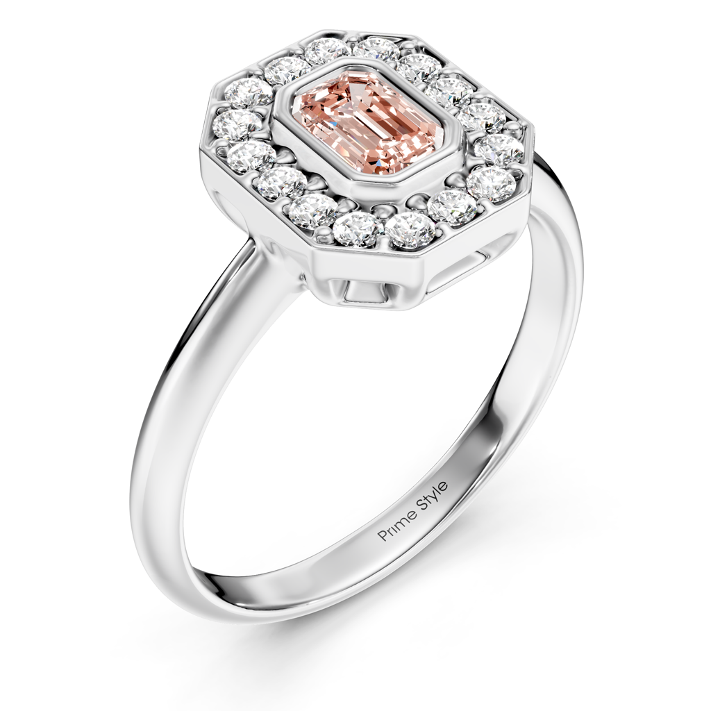 1.35-4.35 CT Emerald &amp; Round Cut Fancy Pink Diamonds - Engagement Ring