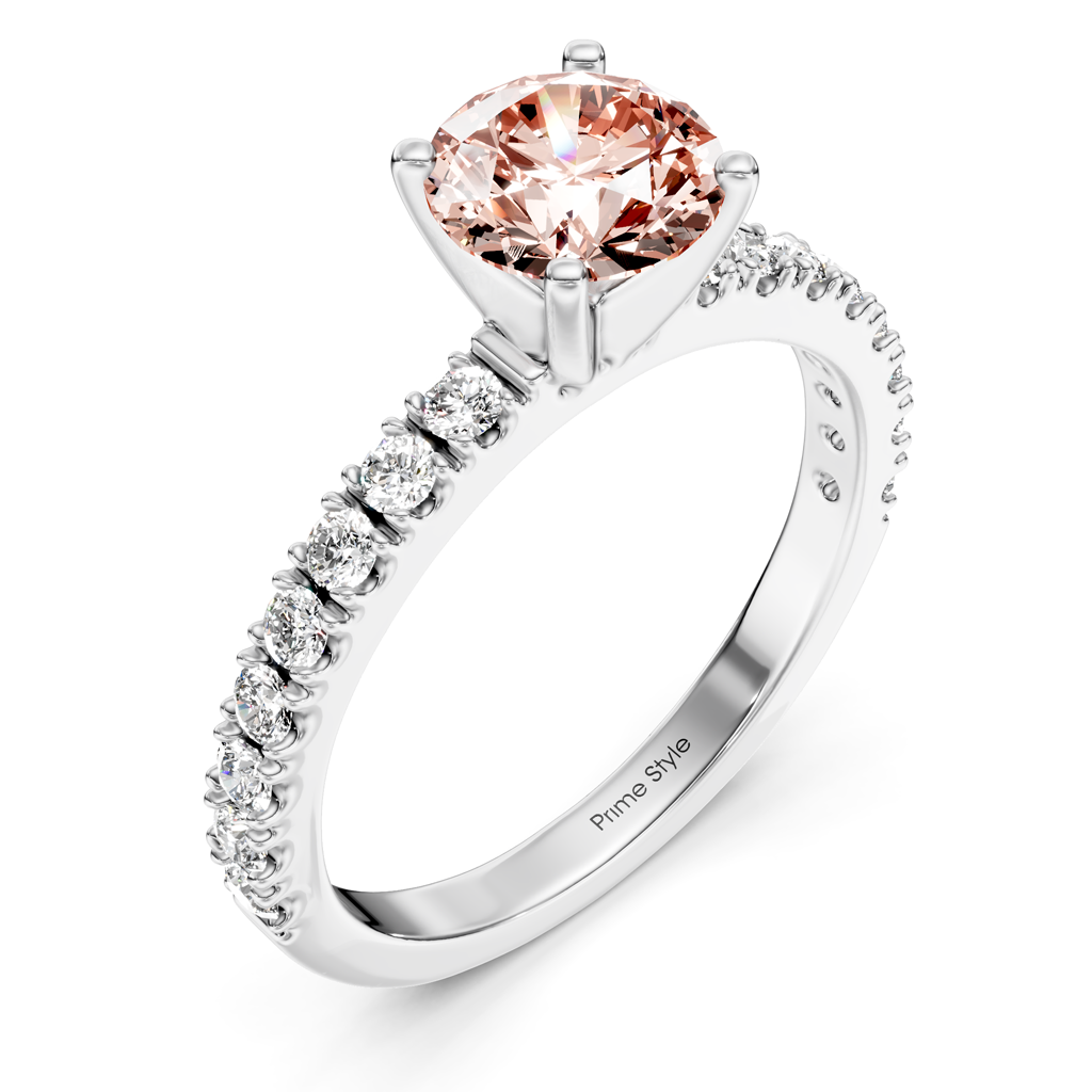 1.40-4.40 CT Round Cut Fancy Pink Diamonds - Engagement Ring