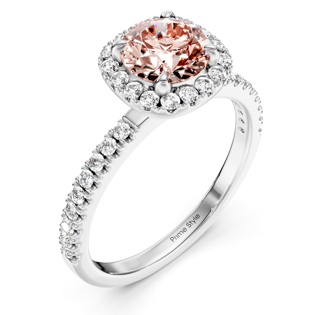 1.40-4.40 CT Round Cut Fancy Pink Diamonds - Engagement Ring