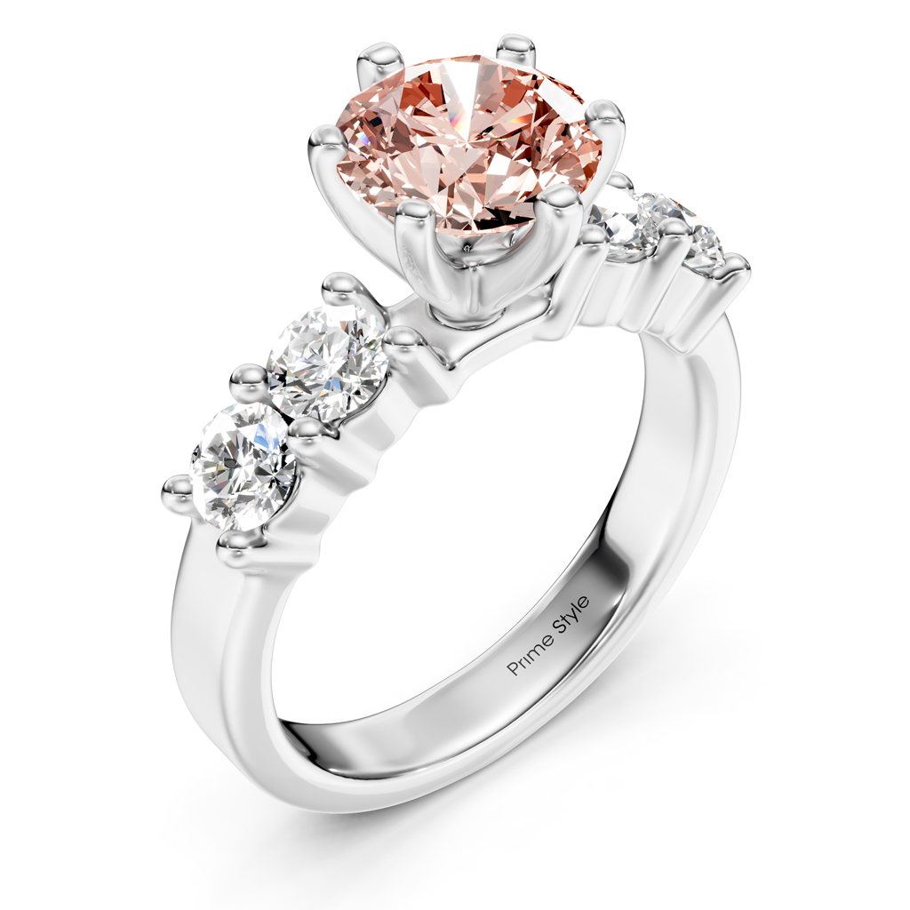1.60-4.60 CT Round Cut Fancy Pink Diamonds - Engagement Ring