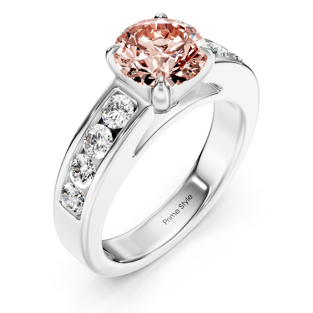 1.45-4.45 CT Round Cut Fancy Pink Diamonds - Engagement Ring