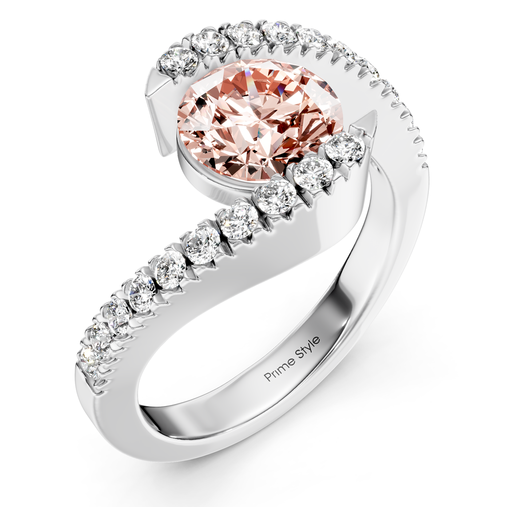 1.30-4.30 CT Round Cut Fancy Pink Diamonds - Engagement Ring
