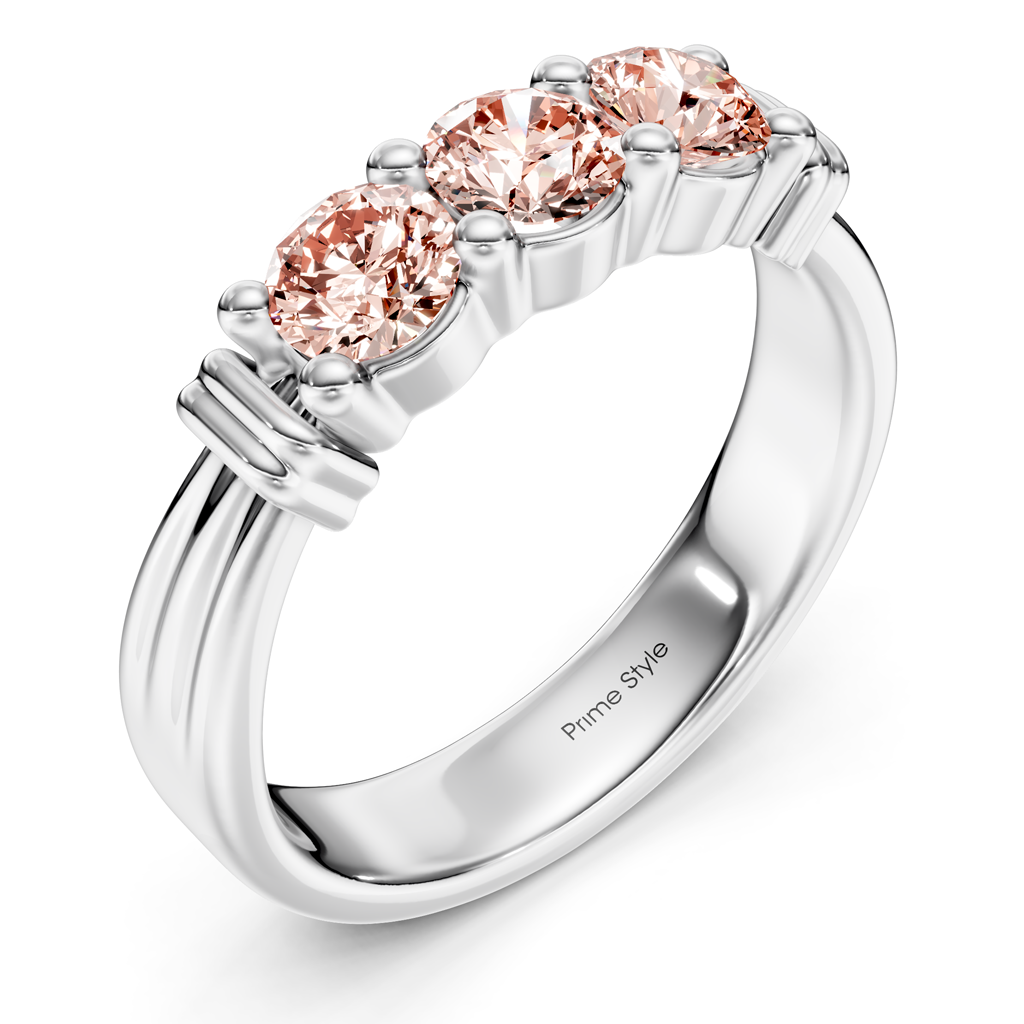 1.55-4.55 CT Round Cut Fancy Pink Diamonds - Engagement Ring