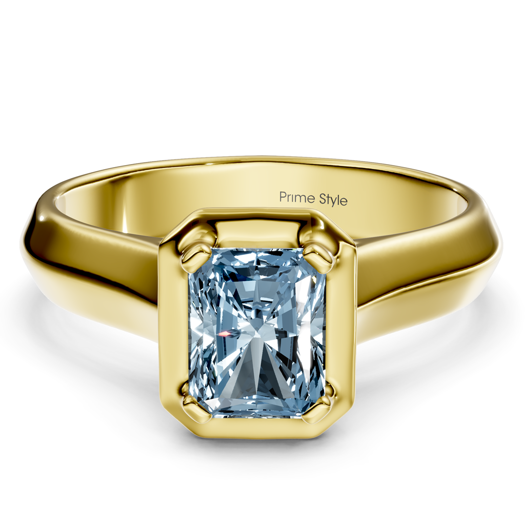 1.02-4.02 CT Radiant &amp; Round Cut Fancy Blue Diamonds - Engagement Ring