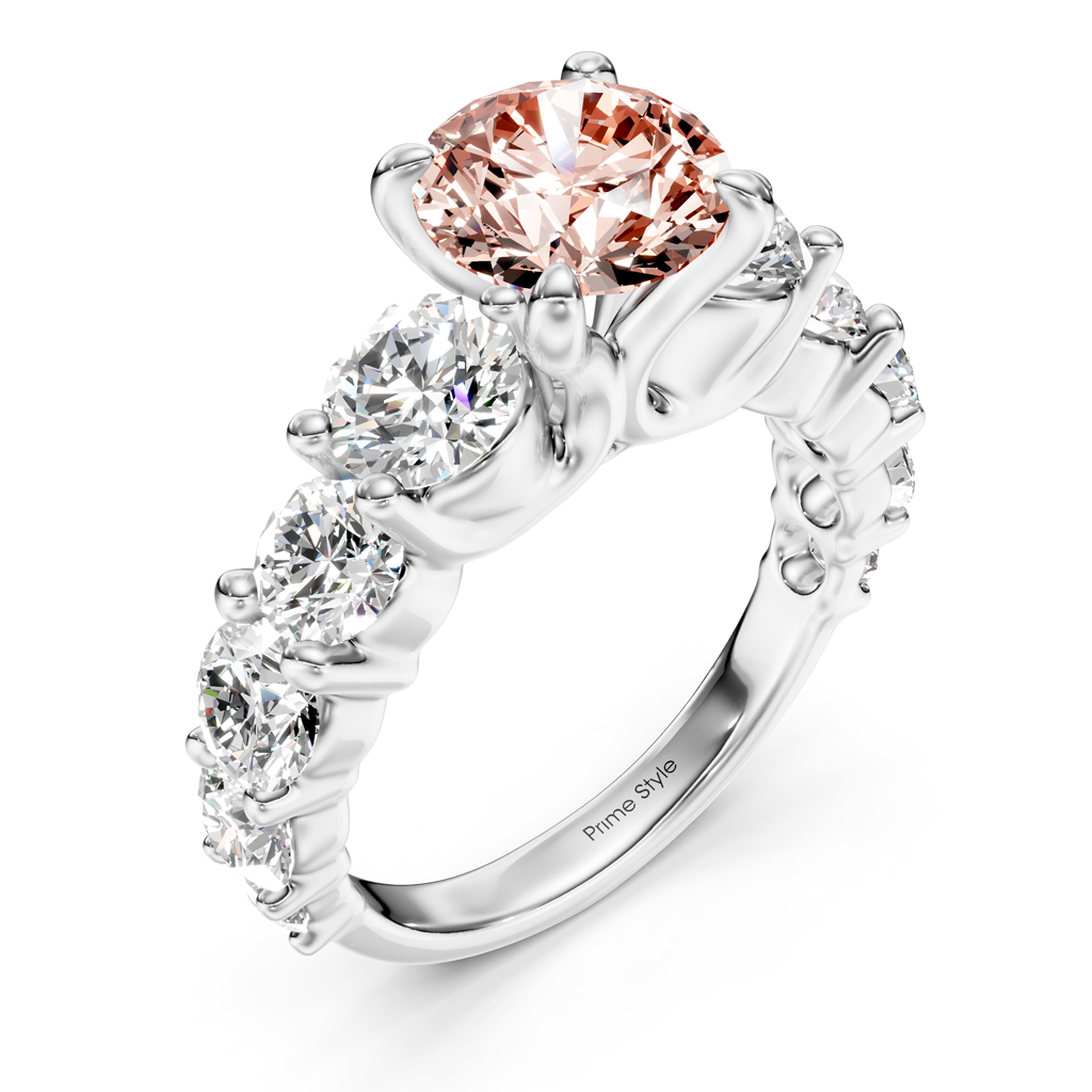 3.50-6.50 CT Round Cut Fancy Pink Diamonds - Engagement Ring