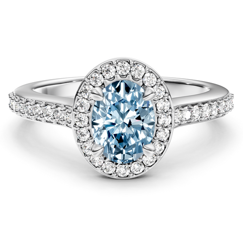 1.30-4.30 CT Marquise & Round Cut Fancy Blue Diamonds - Engagement Ring