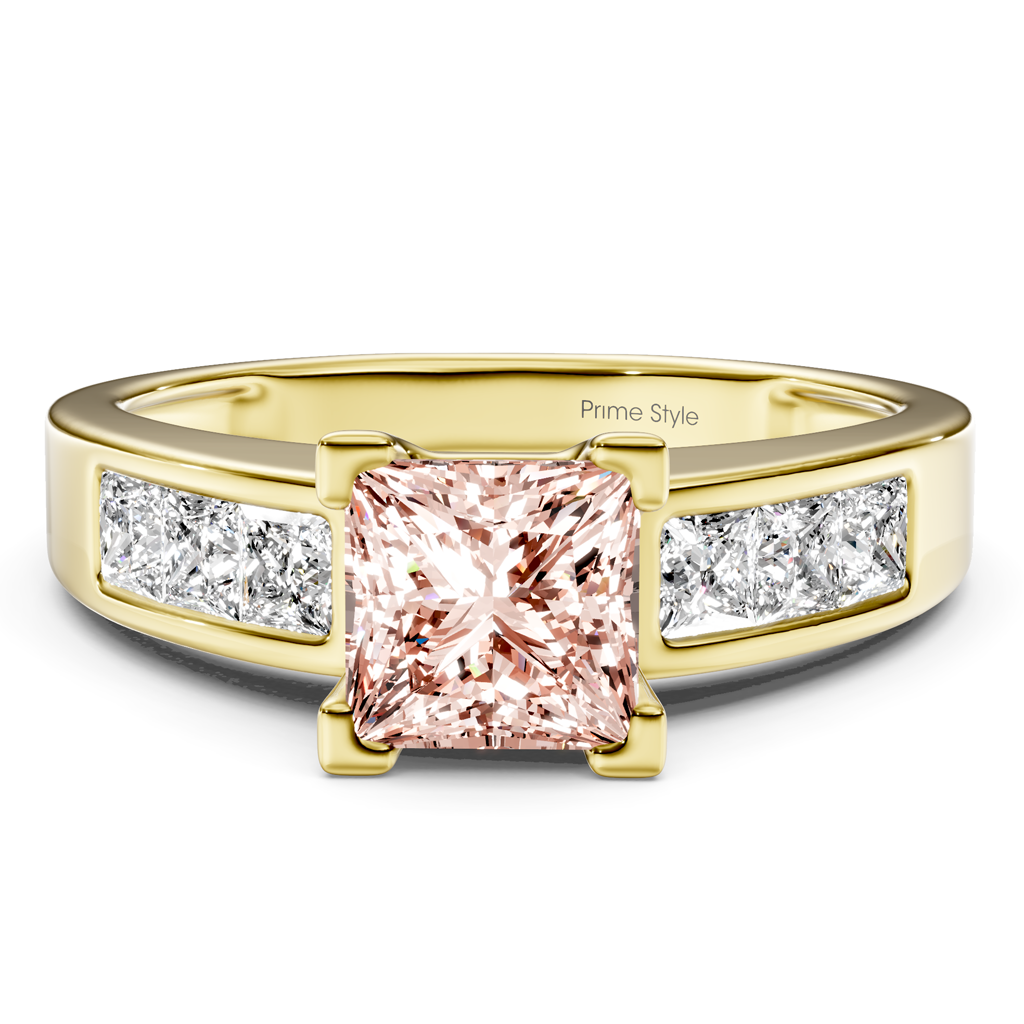 1.80-4.80 CT Princess Cut Fancy Pink Diamonds - Engagement Ring