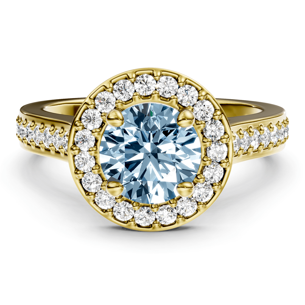 1.35-4.35 CT Round Cut Fancy Blue Diamonds - Engagement Ring