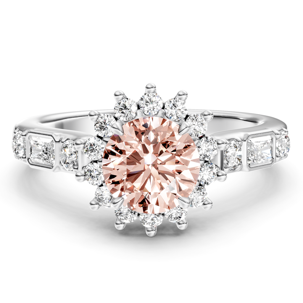 1.57-4.57 CT Radiant &amp; Round Cut Fancy Pink Diamonds - Engagement Ring