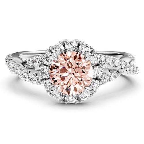 1.45-4.45 CT Round Cut Fancy Pink Diamonds - Engagement Ring