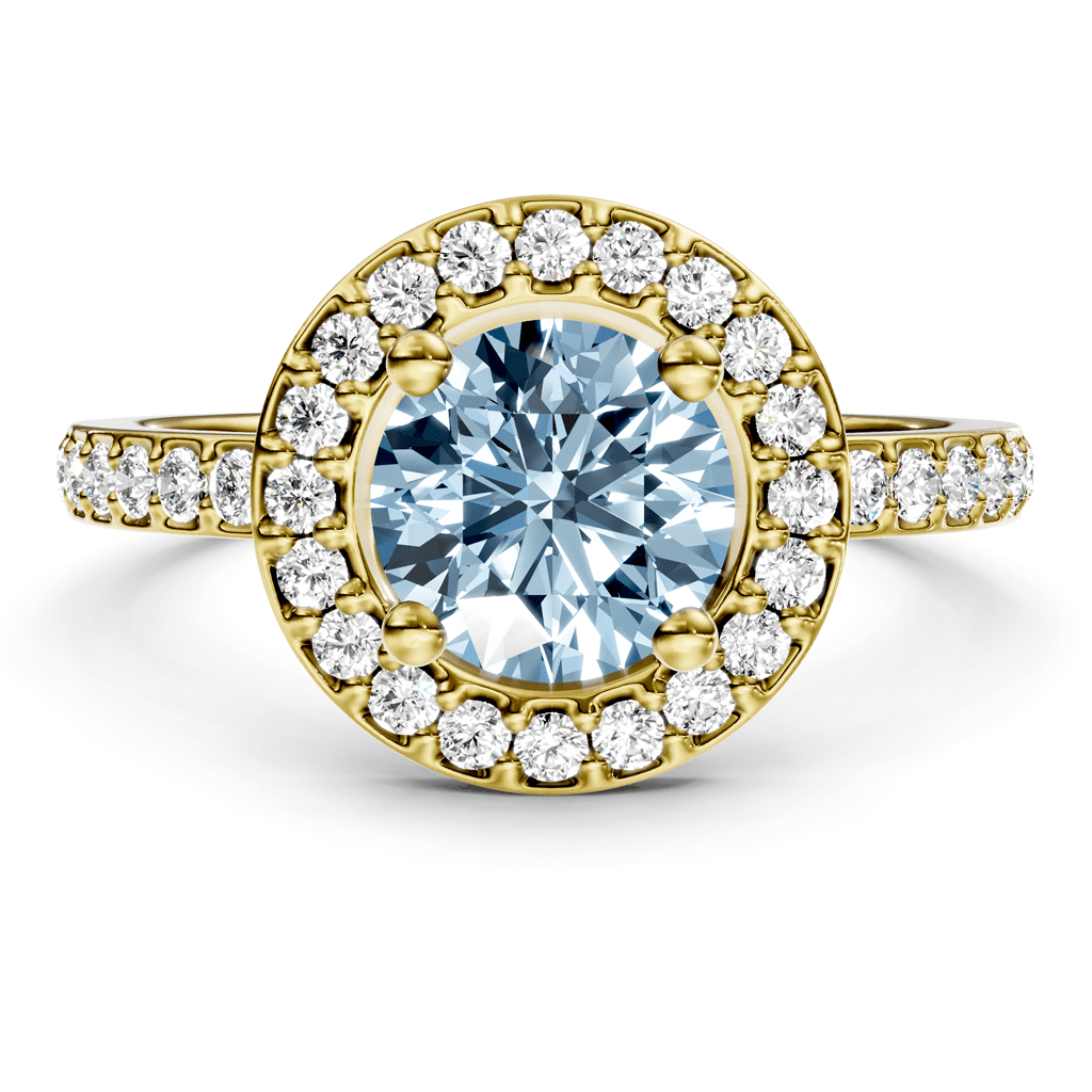1.35-4.35 CT Round Cut Fancy Blue Diamonds - Engagement Ring