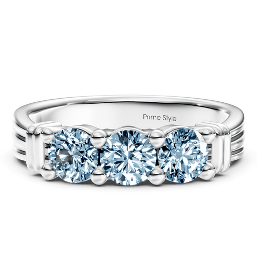 1.55 - 4.55 CT Round Cut Fancy Blue Diamonds - Engagement Ring - Primestyle.com