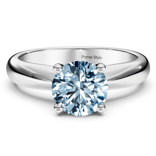 1.10 - 4.10 CT Round Cut Fancy Blue Diamonds - Engagement Ring - Primestyle.com