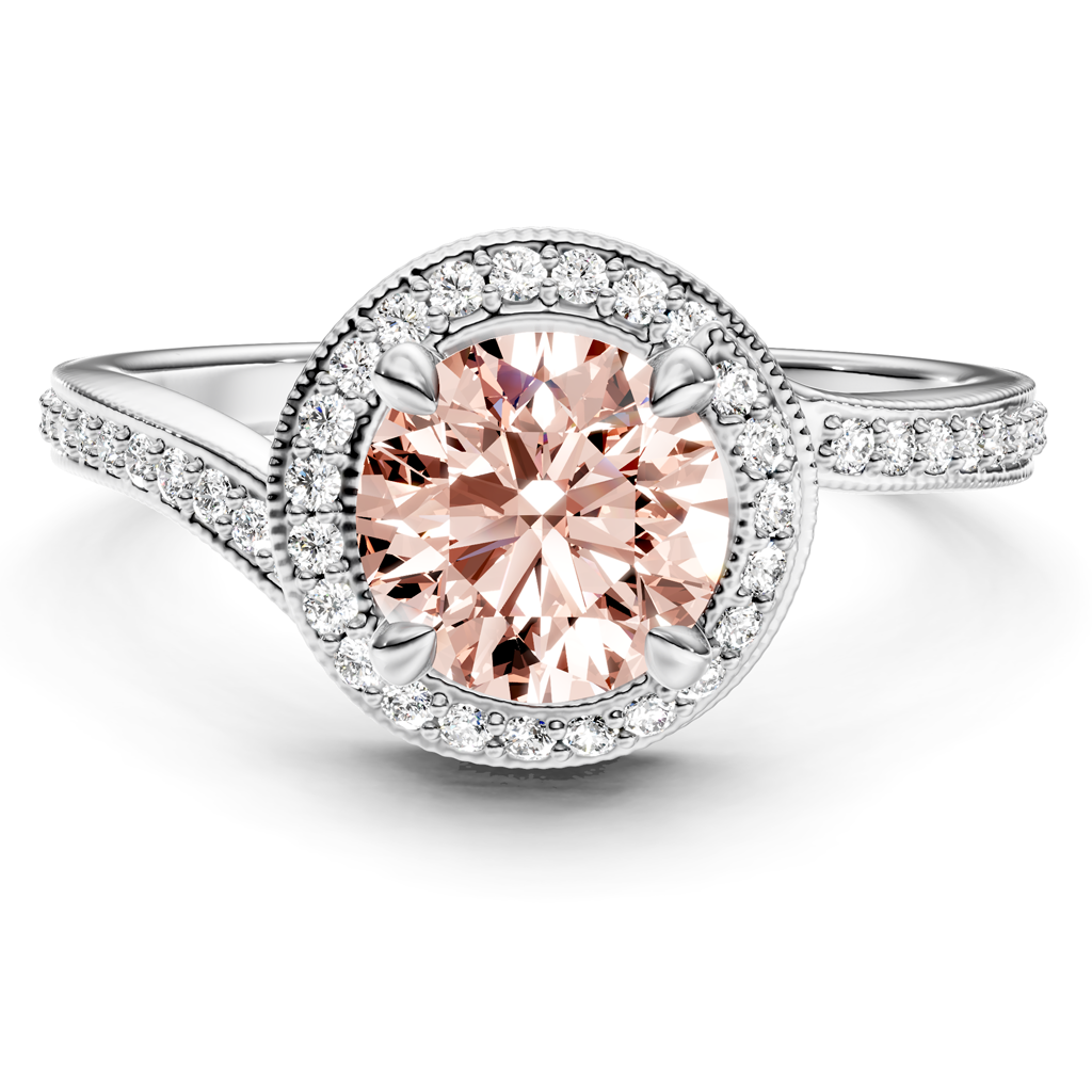 1.25-4.25 CT Round Cut Fancy Pink Diamonds - Engagement Ring