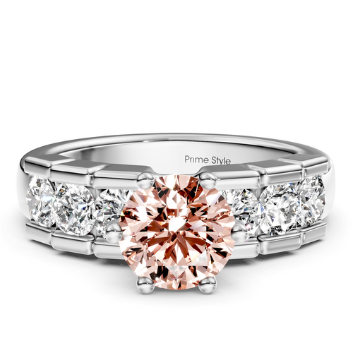 1.85-4.85 CT Round Cut Fancy Pink Diamonds - Engagement Ring