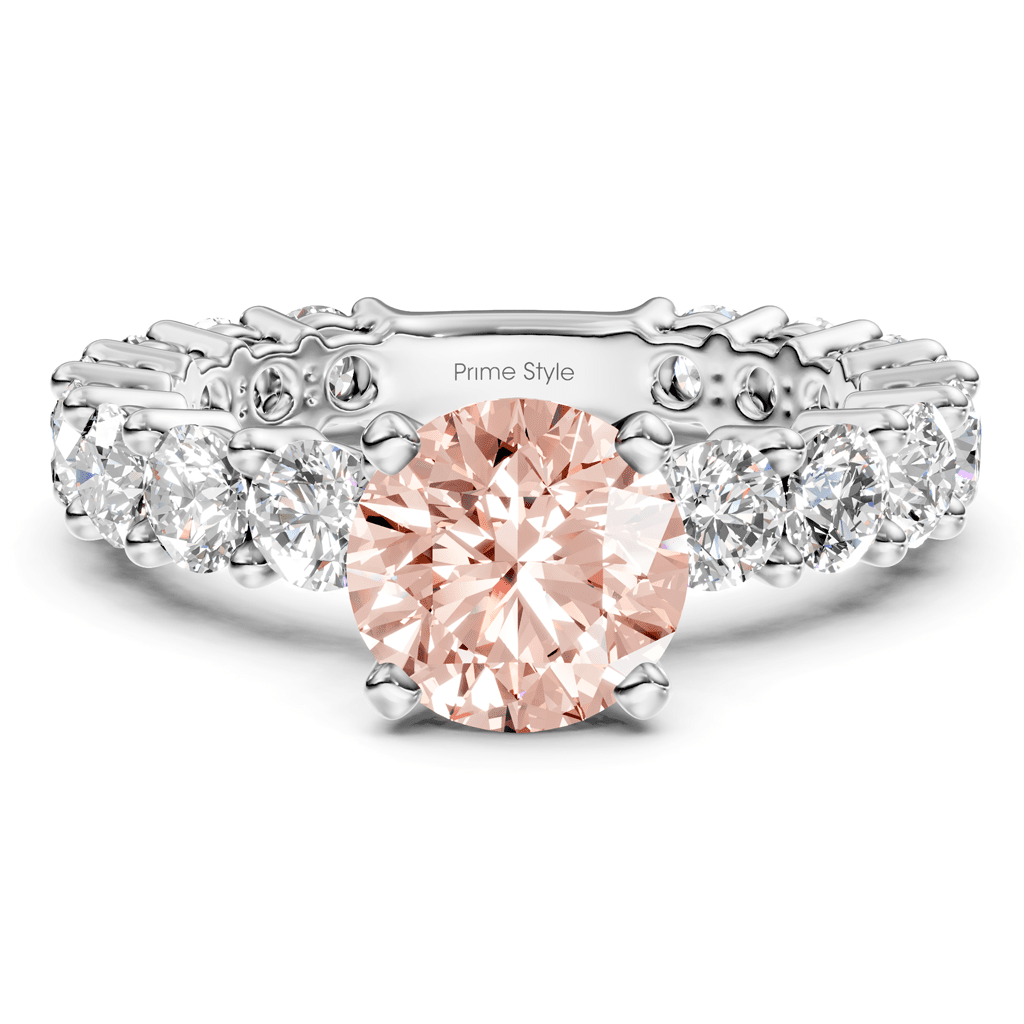 3.25 - 6.25 CT Round Cut Fancy Pink Diamonds - Engagement Ring - Primestyle.com