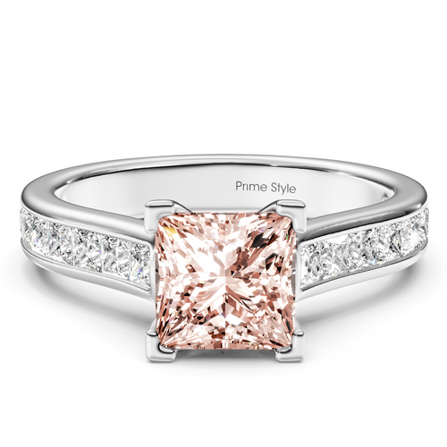 1.80-4.80 CT Princess Cut Fancy Pink Diamonds - Engagement Ring
