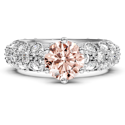 2.50-5.50 CT Round Cut Fancy Pink Diamonds - Engagement Ring