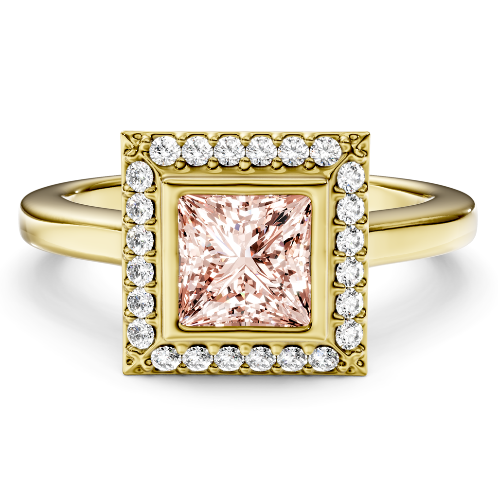 1.14-4.14 CT Princess &amp; Round Cut Fancy Pink Diamonds - Engagement Ring