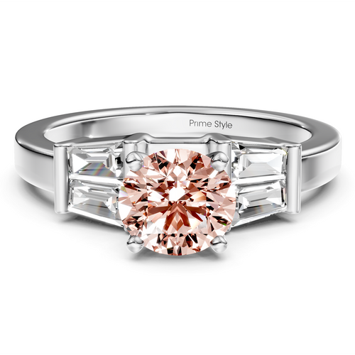 1.40-4.40 CT Round & Taper Cut Fancy Pink Diamonds - Engagement Ring