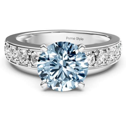 1.80 - 4.80 CT Princess & Round Cut Fancy Blue Diamonds - Engagement Ring - Primestyle.com
