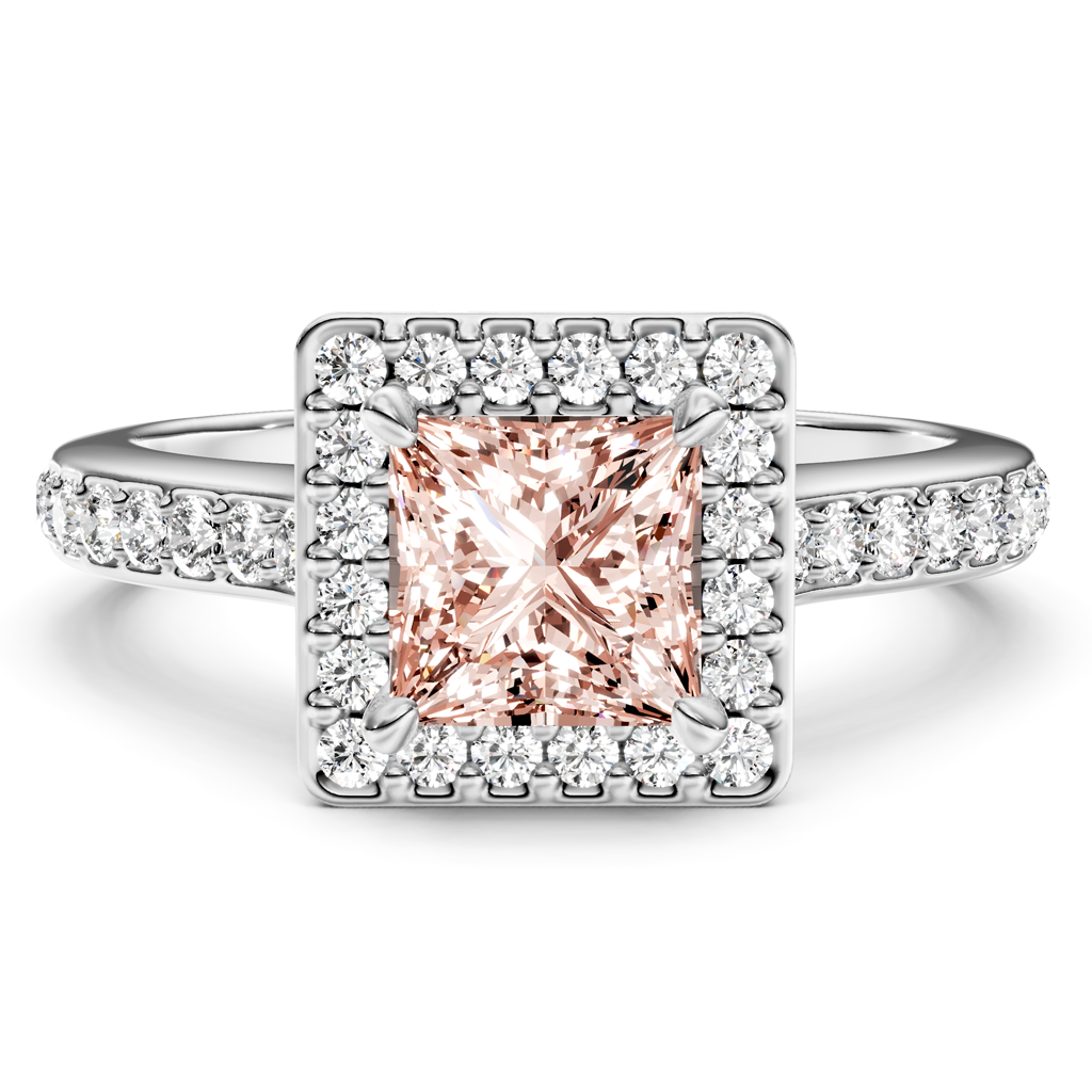 1.40-4.40 CT Princess &amp; Round Cut Fancy Pink Diamonds - Engagement Ring