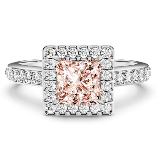 1.40-4.40 CT Princess & Round Cut Fancy Pink Diamonds - Engagement Ring