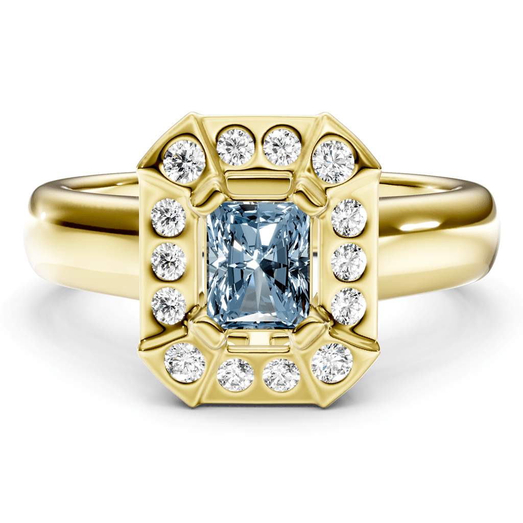 1.16 - 4.16 CT Radiant &amp; Round Cut Fancy Blue Diamonds - Engagement Ring - Primestyle.com