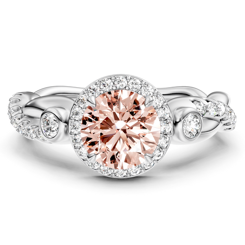 1.47-4.47 CT Round Cut Fancy Pink Diamonds - Engagement Ring