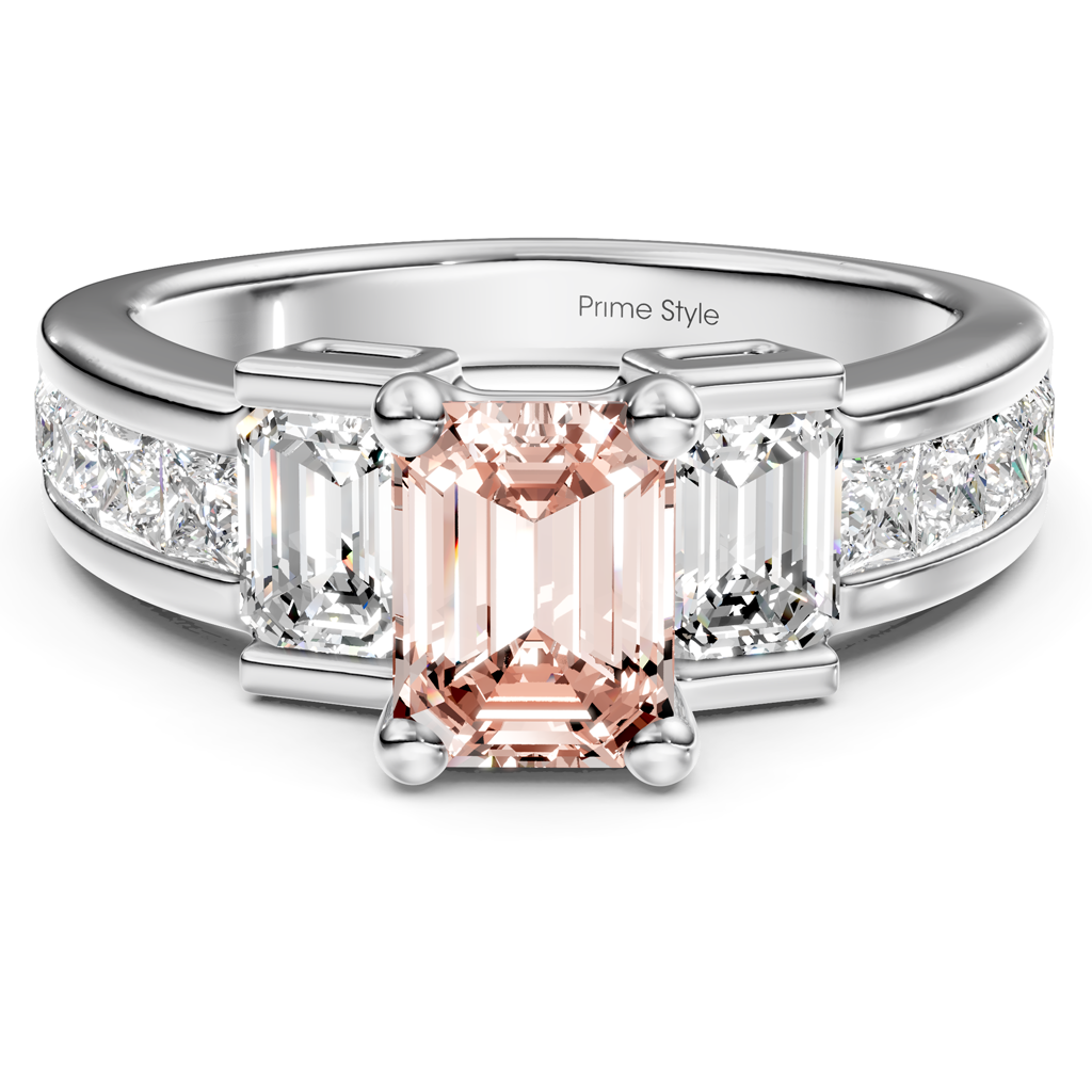 2.30-5.30 CT Emerald &amp; Princess Cut Fancy Pink Diamonds - Engagement Ring