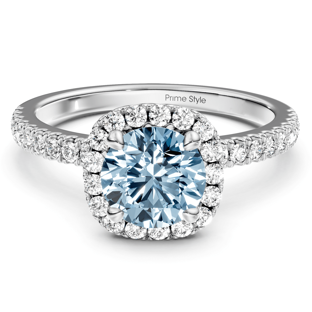 1.40 - 4.40 CT Round Cut Fancy Blue Diamonds - Engagement Ring - Primestyle.com