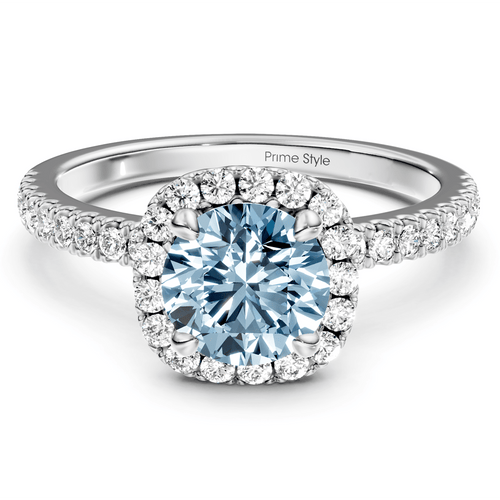 1.40 - 4.40 CT Round Cut Fancy Blue Diamonds - Engagement Ring - Primestyle.com