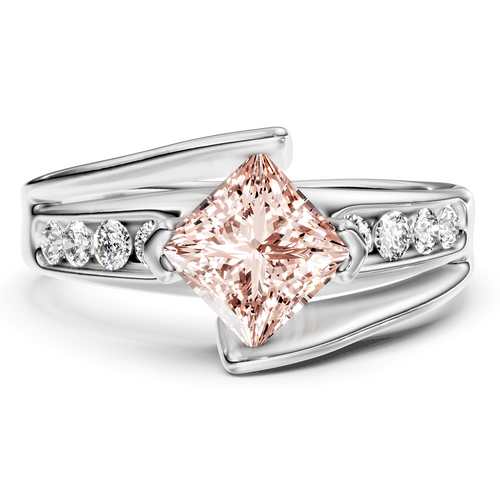 1.25-4.25 CT Princess & Round Cut Fancy Pink Diamonds - Engagement Ring
