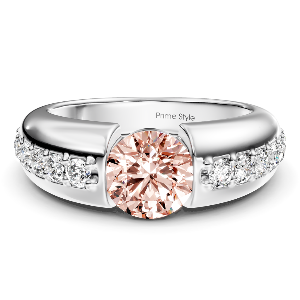 1.50-4.50 CT Round Cut Fancy Pink Diamonds - Engagement Ring