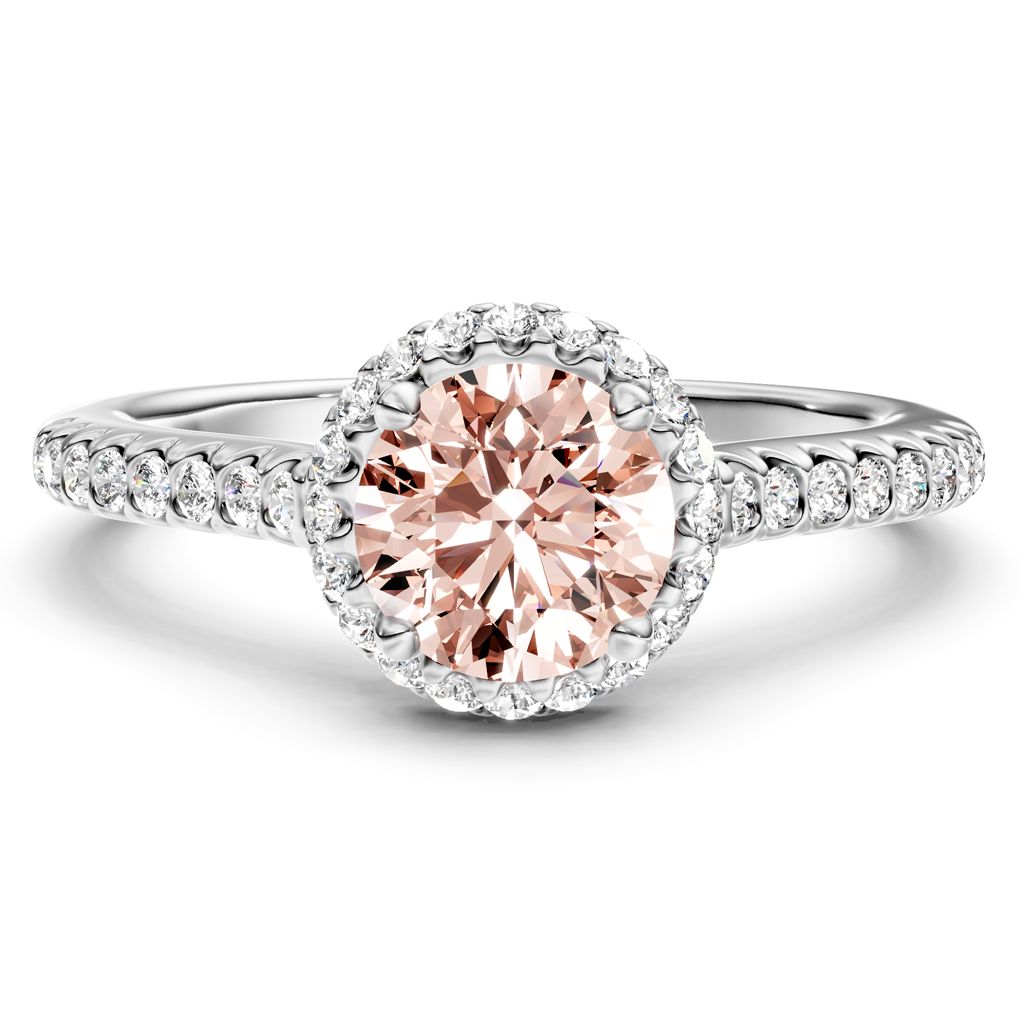 1.30-4.30 CT Round Cut Fancy Pink Diamonds - Engagement Ring