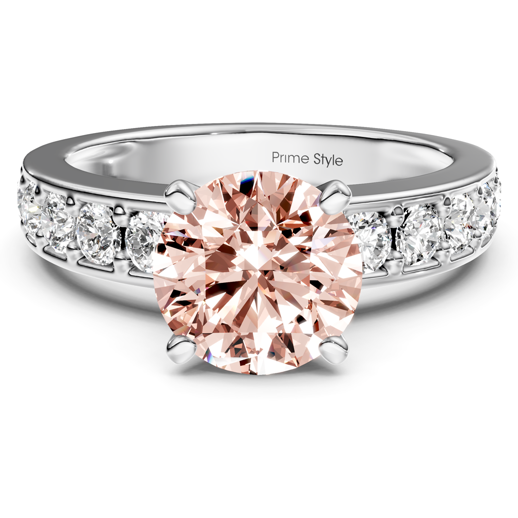 1.80-4.80 CT Princess &amp; Round Cut Fancy Pink Diamonds - Engagement Ring