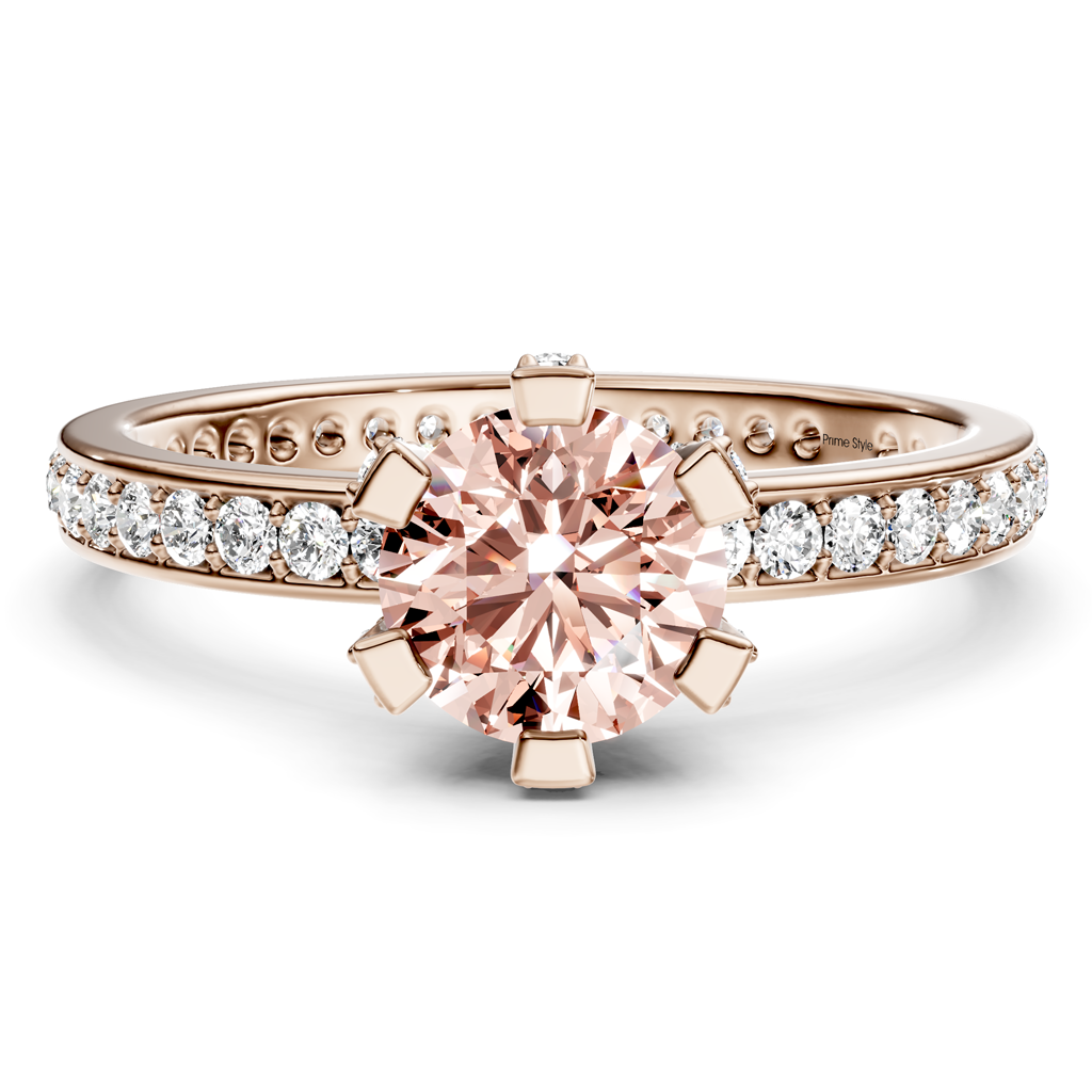 1.55-4.55 CT Round Cut Fancy Pink Diamonds - Engagement Ring