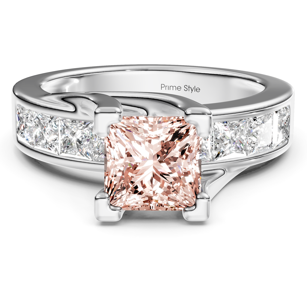 2.20-5.20 CT Princess Cut Fancy Pink Diamonds - Engagement Ring