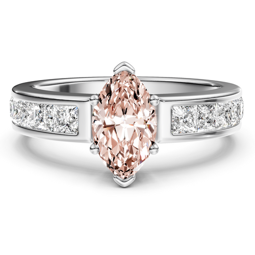 1.90-4.90 CT Princess Cut Fancy Pink Diamonds - Engagement Ring