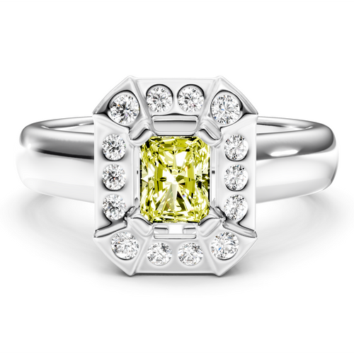 1.16-4.16 CT Radiant & Round Cut Fancy Yellow Diamonds - Engagement Ring