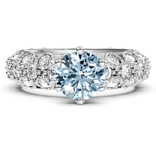 2.50 - 5.50 CT Round Cut Fancy Blue Diamonds - Engagement Ring - Primestyle.com