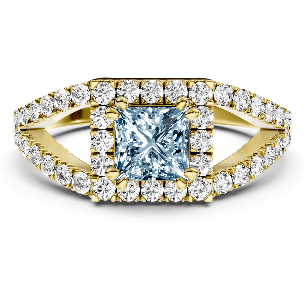 1.45 - 4.45 CT Princess &amp; Round Cut Fancy Blue Diamonds - Engagement Ring - Primestyle.com