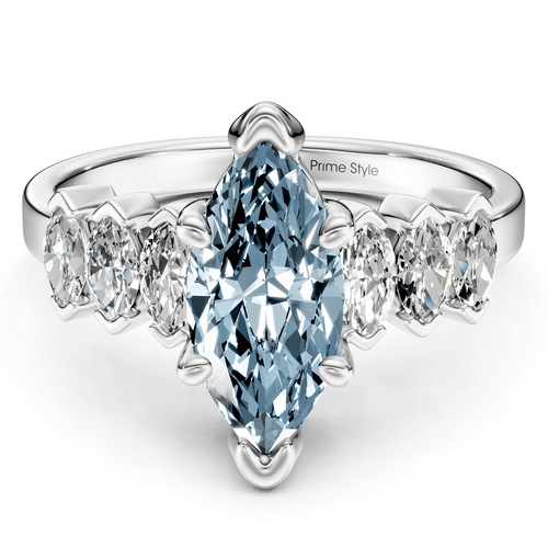 2.00 - 5.00 CT Marquise Cut Fancy Blue Diamonds - Engagement Ring - Primestyle.com