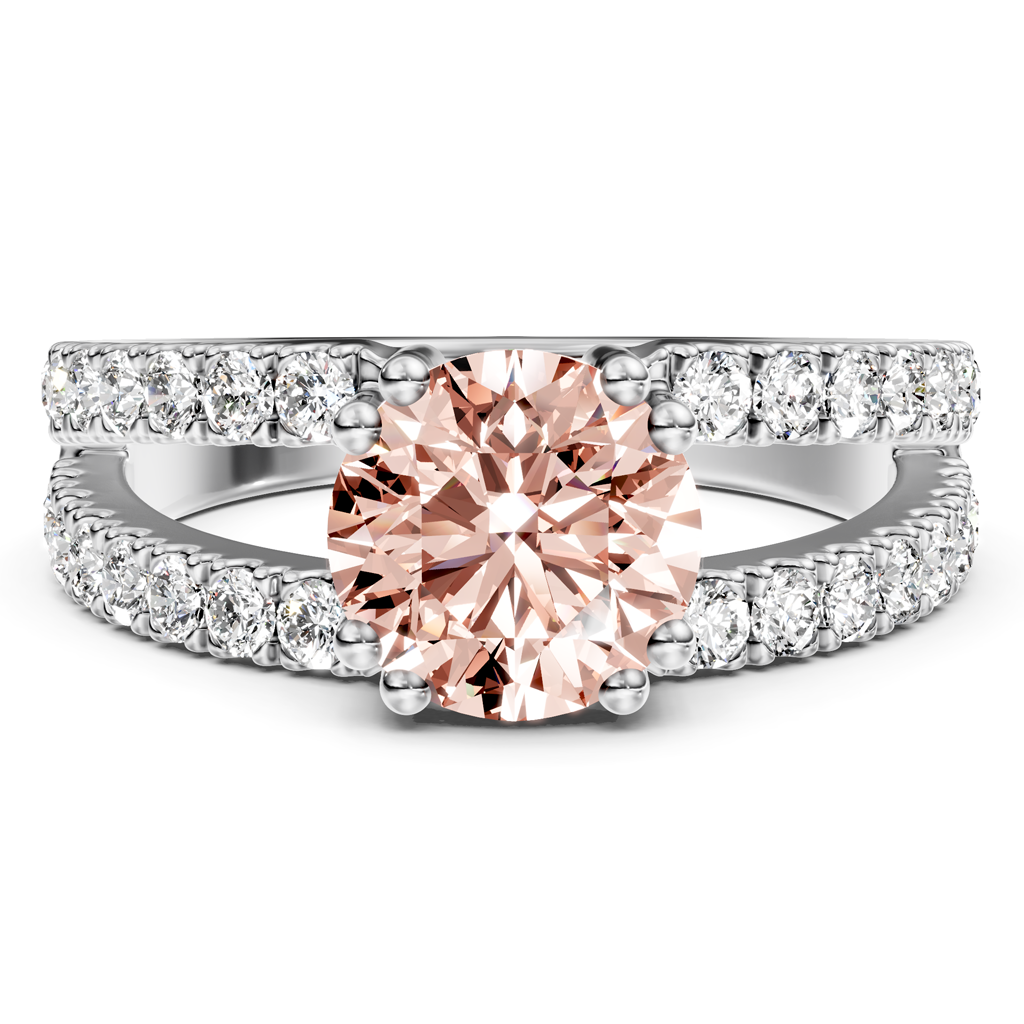 1.70-4.70 CT Round Cut Fancy Pink Diamonds - Engagement Ring