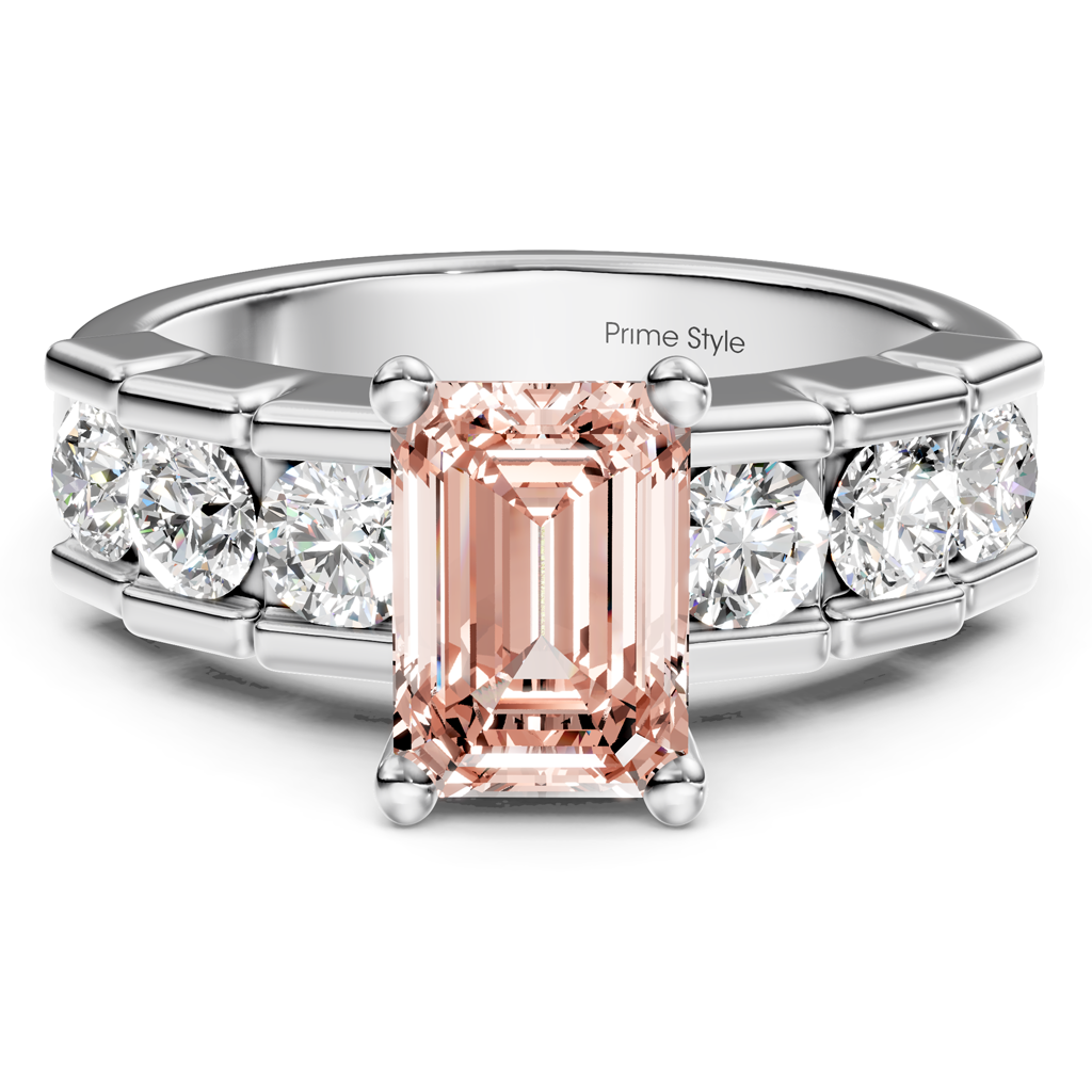 1.85-4.85 CT Princess &amp; Round Cut Fancy Pink Diamonds - Engagement Ring