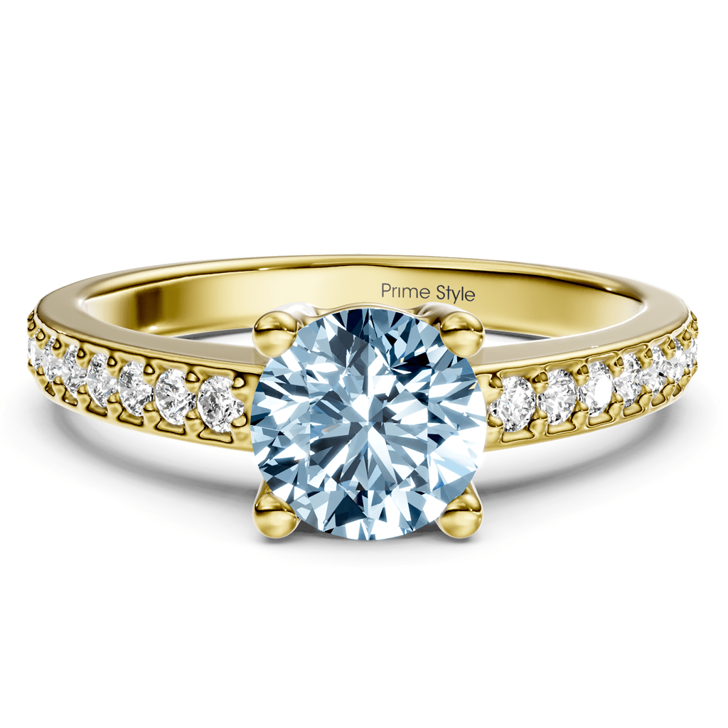 1.25-4.25 CT Round Cut Fancy Blue Diamonds - Engagement Ring